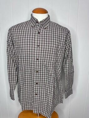 Pendleton Canterbury Cloth Wool/Cotton Shirt Red gray plaid
